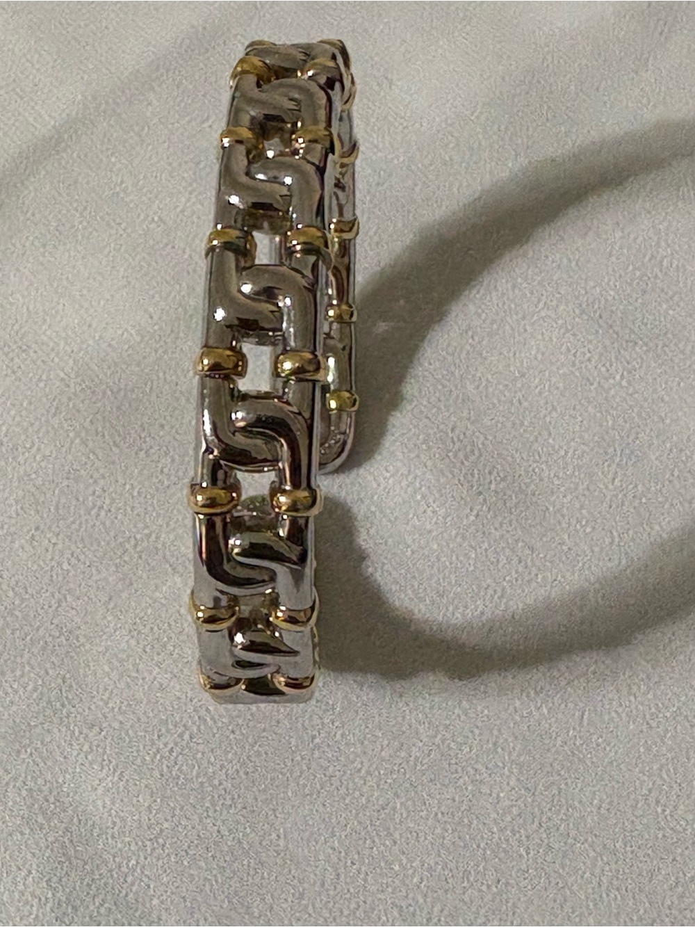 JOAN RIVERS Silver and Gold Tone Cuff Bracelet